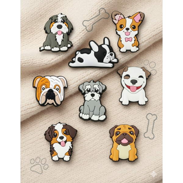 Джибітси собаки домашні тварини Dog Jibbitz 8 шт аксесуари крокс прикраса