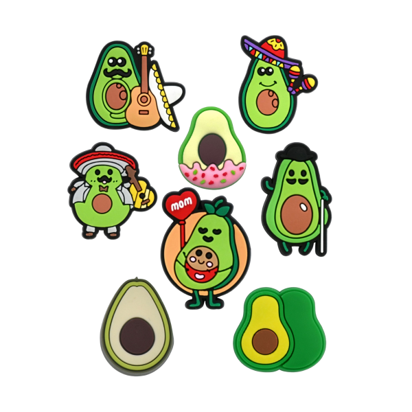 Джибітси авокадо avocado Jibbitz 8 шт аксесуари крокс прикраса