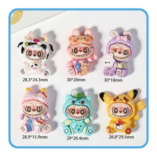 Стікери Лабубу Labubu 3D для дітей 6 шт упаковка