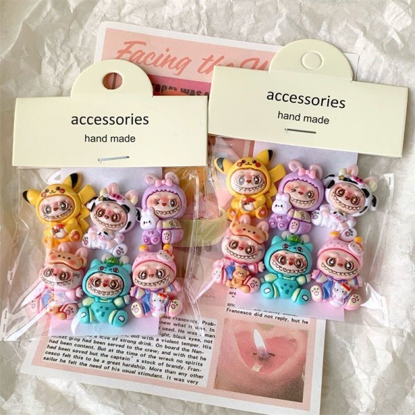 Стікери Лабубу Labubu 3D для дітей 6 шт упаковка