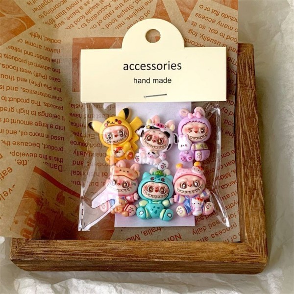 Стікери Лабубу Labubu 3D для дітей 6 шт упаковка