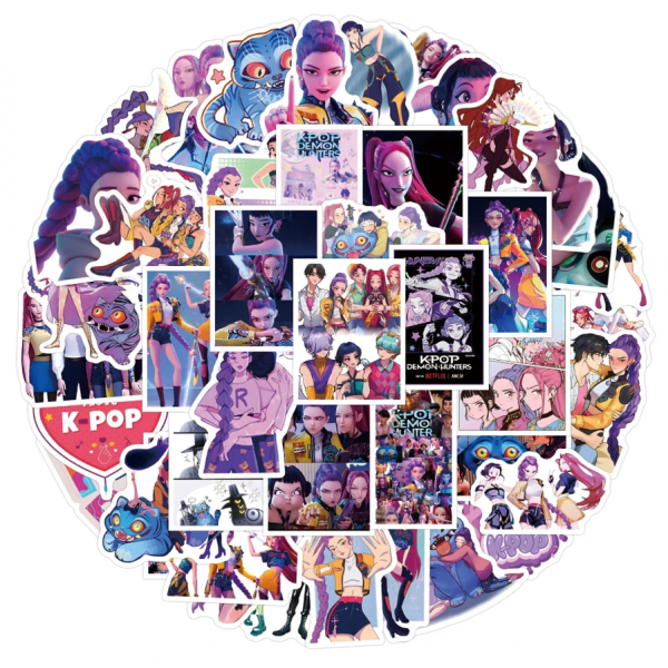 Стикеры KPop охотники на демонов Кейпоп K-pop Demon Hunter стикерпак наклейки набор наклейок 56 шт