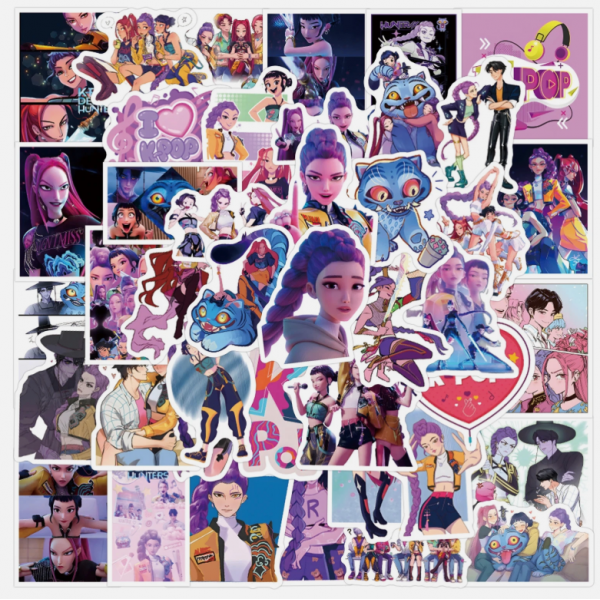 Стикеры KPop охотники на демонов Кейпоп K-pop Demon Hunter стикерпак наклейки набор наклейок 56 шт