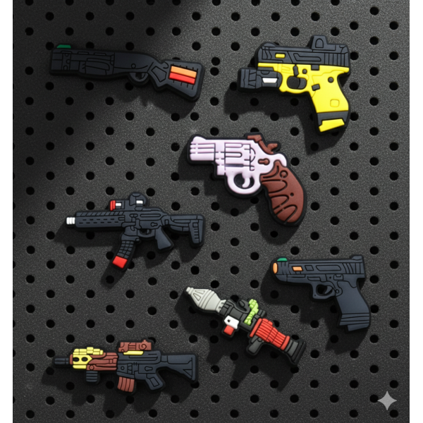 Джибітси зброя армія пістолет 7 шт аксесуари крокс прикраса