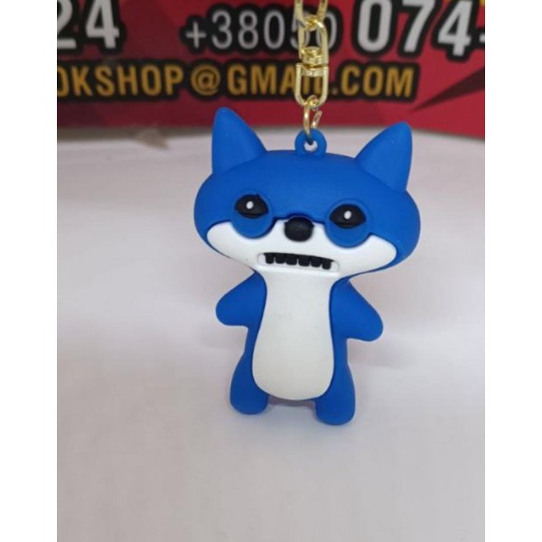 Брелок Фуглер Fuggler синяя подозрительная лиса Funny Ugly Monster фигурка игрушка для ключей, рюкзака, сумки 5 см
