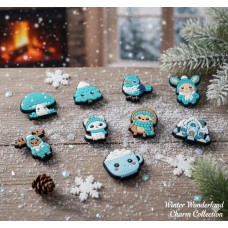 Джибітси зима зимова серія прикраси для взуття в стилі тварин крижаний сніг Jibbitz Winter Animals 9 шт аксесуари крокс