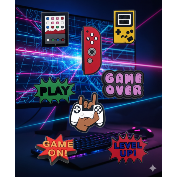 Джbбітси відеоігри геймпад ігрова консоль game Jibbitz 8 шт аксесуари крокс прикраса