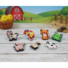 Джибітси тварини ферма прикраси для взуття в стилі фермерських тварин Jibbitz Farm 7 шт аксесуари крокс