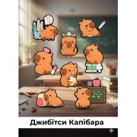 Джибітси Капібара capybara Jibbitz 8 шт аксесуари крокс прикраса