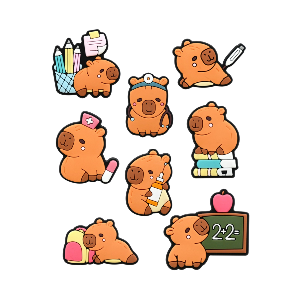 Джибітси Капібара capybara Jibbitz 8 шт аксесуари крокс прикраса