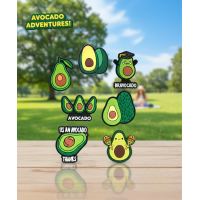 Джибитсы авокадо avocado Jibbitz 7 шт аксессуары крокс украшение