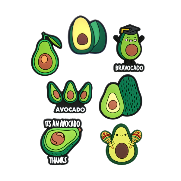 Джибітси авокадо avocado Jibbitz 7 шт аксесуари крокс прикраса