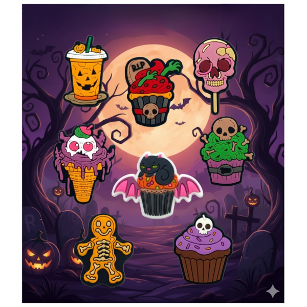 Джибітси Хелловін Halloween Jibbitz 8 шт аксесуари крокс прикраса