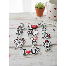 Джибітси чоловічок любов сірникові чоловічки графіті Jibbitz 10 шт аксесуари крокс прикраса