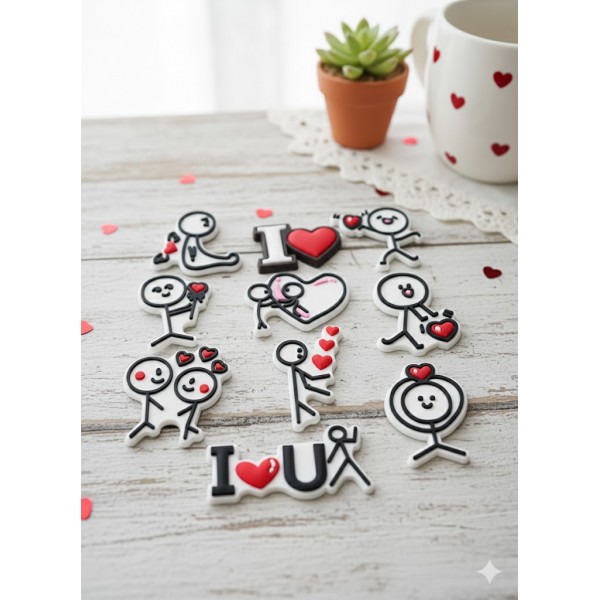 Джибітси чоловічок любов сірникові чоловічки графіті Jibbitz 10 шт аксесуари крокс прикраса