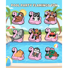 Джибітси плавальний круг у вигляді фламінго Jibbitz 9 шт аксесуари крокс прикраса