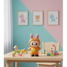 Іграшка антистрес сквіш Лабубу Labubu іграшка жовта 12 см