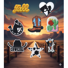 Джибітси ковбой техас захід кантрі вестерн кінь капелюх чобіт Jibbitz 8 шт аксесуари крокс прикраса