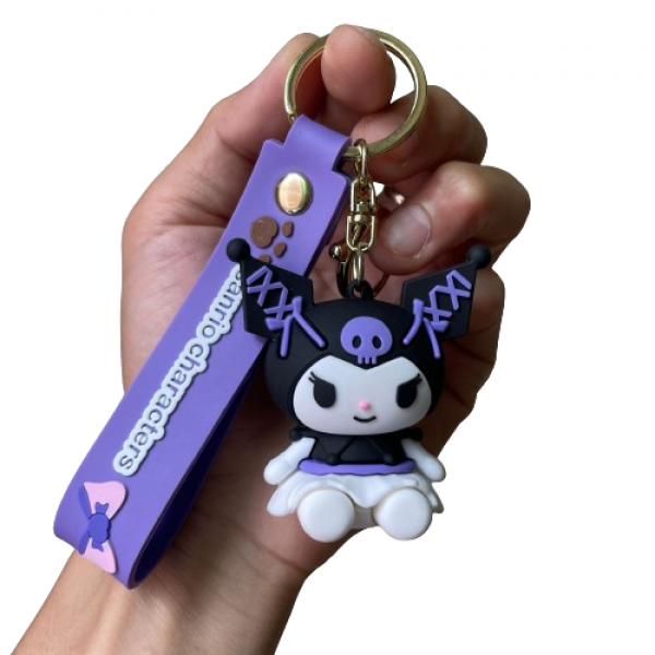 Брелок Куромі Kuromi аніме фіолетовий фігурка іграшка для ключів, рюкзака, сумки 6 см