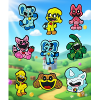 Джибітси Усміхнені звірі Smiling Critters Poppy Playtime Jibbitz 9 шт аксесуари крокс прикраса