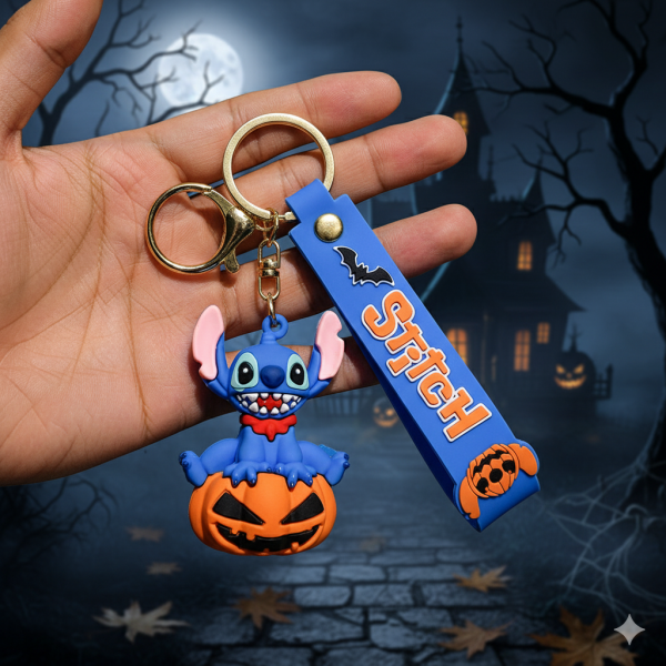 Брелок Стіч на гарбузі Ліло та Стіч Lilo Stitch Halloween Хелловін фігурка іграшка для ключів, рюкзака, сумки 5,7 см