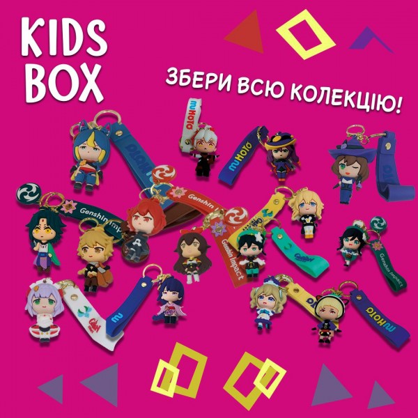 Геншин Импакт Кидс бокс Genshin Impact брелок с мармеладом в коробочке, 1 шт