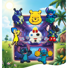 Джибітси Ліло і стіч Вінні Пух Думками навиворіт Дісней 8 шт аксесуари для взуття крокс прикраса