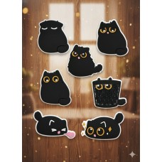 Джибітси кішка маленька чорна кошеня домашній улюбленець тварини Jibbitz 7 шт аксесуари крокс прикраса