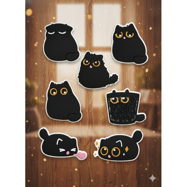 Джибітси кішка маленька чорна кошеня домашній улюбленець тварини Jibbitz 7 шт аксесуари крокс прикраса