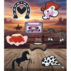 Джибітси ковбой техас захід кантрі вестерн кінь капелюх чобіт Jibbitz 8 шт аксесуари крокс прикраса