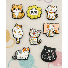 Джибітси котики кішка cat тварина Jibbitz 8 шт аксесуари крокс прикраса