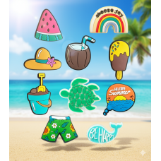 Джибітси літо сонце відпочинок пляж море пальма Jibbitz 10 шт аксесуари крокс прикраса