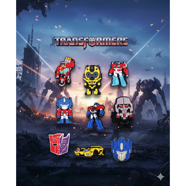 Джибітси Трансформери Transformers Jibbitz 9 шт аксесуари крокс прикраса