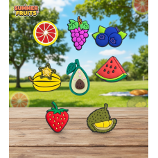 Джибітси фрукти fruits Jibbitz 8 шт аксесуари крокс прикраса