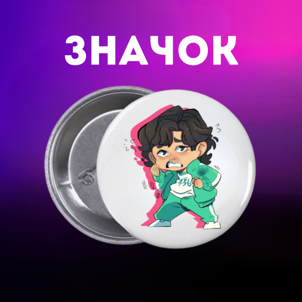 Значок Гра в кальмара Squid game на шпильці на рюкзак 44 мм 1 шт