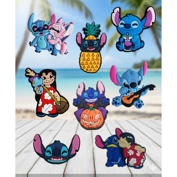 Джибітси Стіч 3D Ліло і стіч Lilo &amp; Stitch 8 шт аксесуари для взуття крокс прикраса