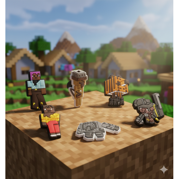 Джибітси Майнкрафт Minecraft Jibbitz 6 шт аксесуари крокс прикраса