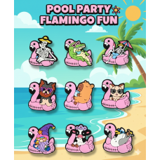 Джибітси плавальний круг у вигляді фламінго Jibbitz 9 шт аксесуари крокс прикраса