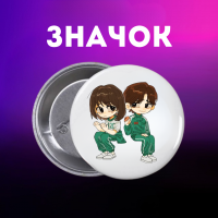 Значок Гра в кальмара Squid game на шпильці на рюкзак 44 мм 1 шт