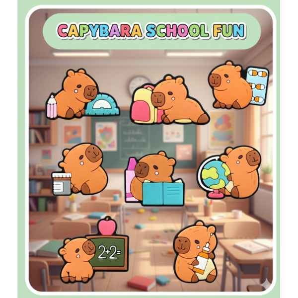 Джибітси Капібара capybara Jibbitz 8 шт аксесуари крокс прикраса