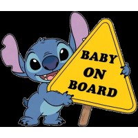 Автомобильная наклейка 3D Лило и Стич Lilo and Stitch 10X10см