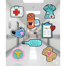 Джибітси медичні історії Medical лікар медсестра для мед. працівника 8 шт аксесуари крокс прикраса