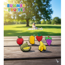 Джибітси фрукти fruits Jibbitz 7 шт аксесуари крокс прикраса