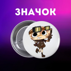 Значок У Світі Денді Roblox Dandy's World на шпильці на рюкзак 44 мм 1 шт