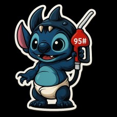 Автомобільна наклейка 3D Ліло та Стіч Lilo and Stitch 10X10см