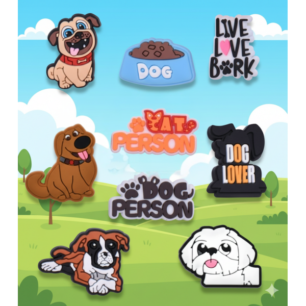 Джибітси собаки домашні тварини Dog Jibbitz 9 шт аксесуари крокс прикраса