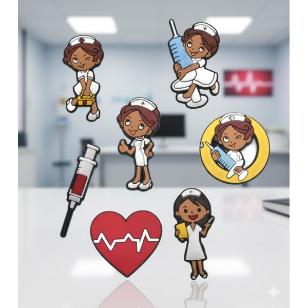 Джибітси медичні історії Medical лікар медсестра для мед. працівника 7 шт аксесуари крокс прикраса