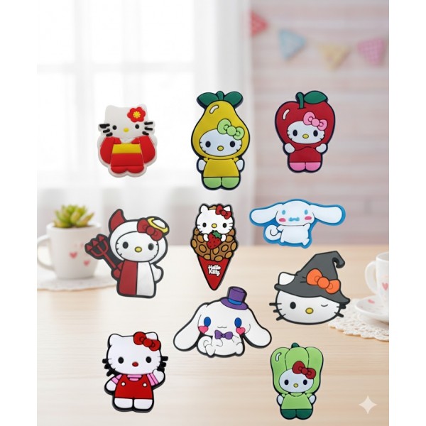 Джибітси Привіт Кітті Hello Kitty Cinnamoroll Синаморол Jibbitz 10 шт аксесуари крокс прикраса