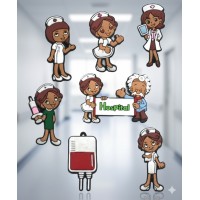 Джибітси медичні історії Medical лікар медсестра для мед. працівника 7 шт аксесуари крокс прикраса