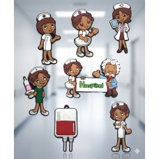 Джибітси медичні історії Medical лікар медсестра для мед. працівника 7 шт аксесуари крокс прикраса